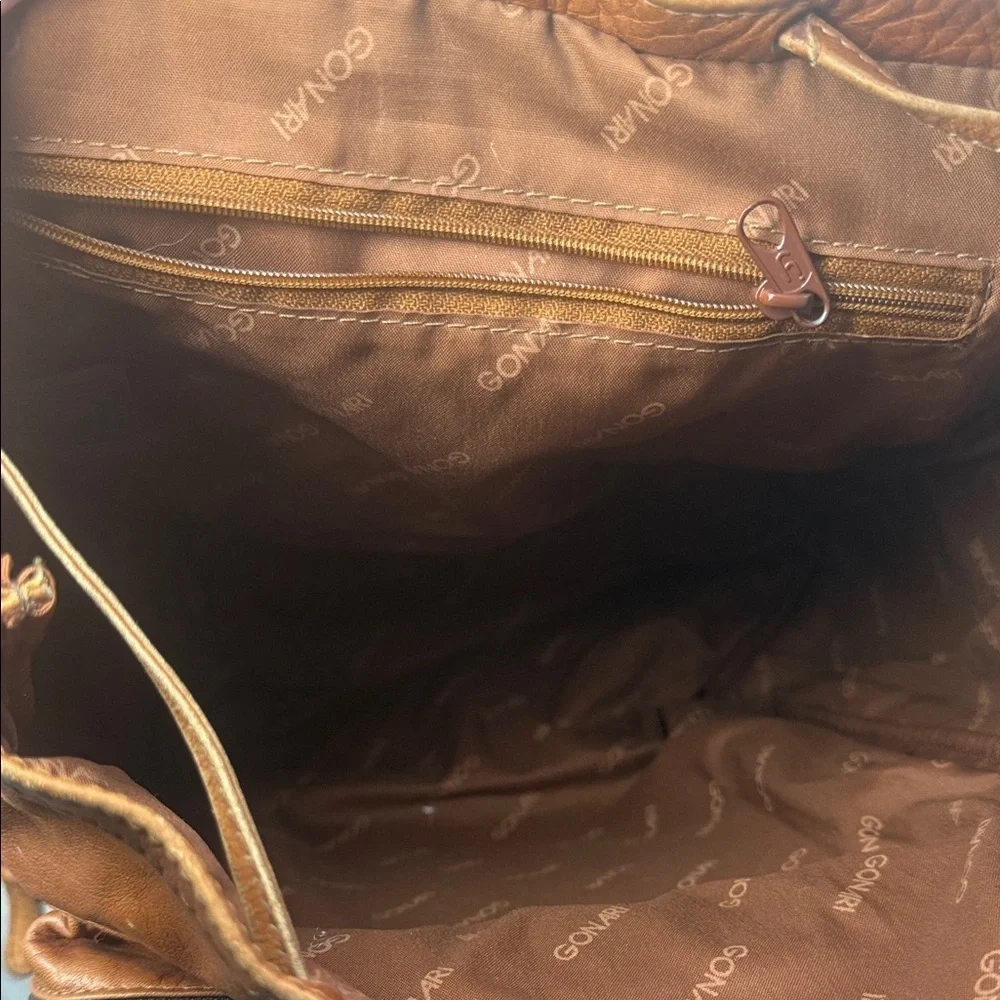 Vintage Tan Leather Backpack